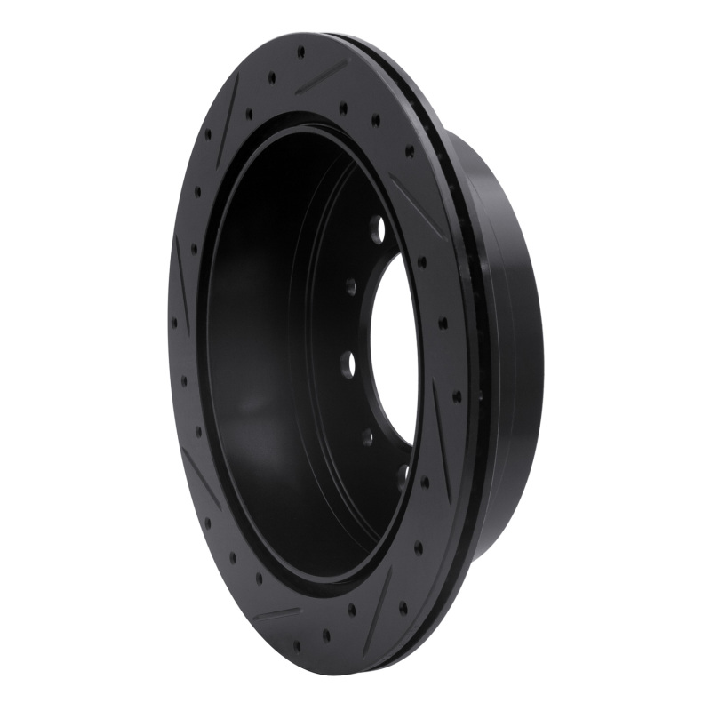 Lexus LX570 Brake Rotor (1) - Rear Right - R1 Concepts - Drilled & Slotted - Black - `07-`22